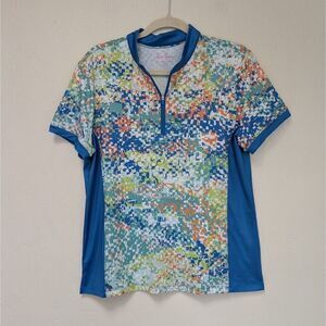 Lillie Green Women's Active Golf Tennis T- Shirt  Multicolor  Size Large